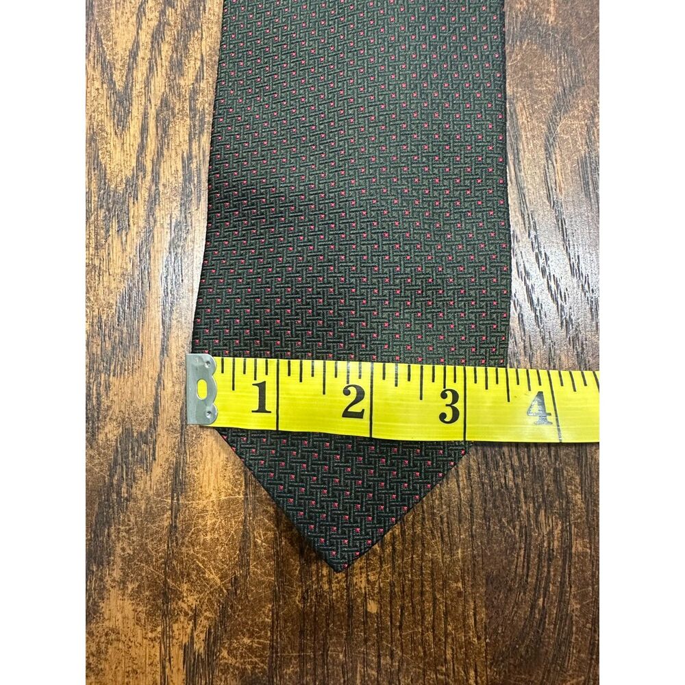 Ermenegildo Zegna Silk Tie Twin DDM Dark Forest Green Dot Made in Italy